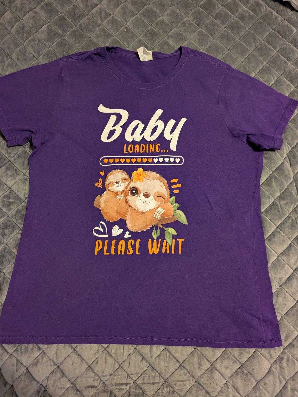 Purple "Baby Loading... Please Wait" Maternity shirt